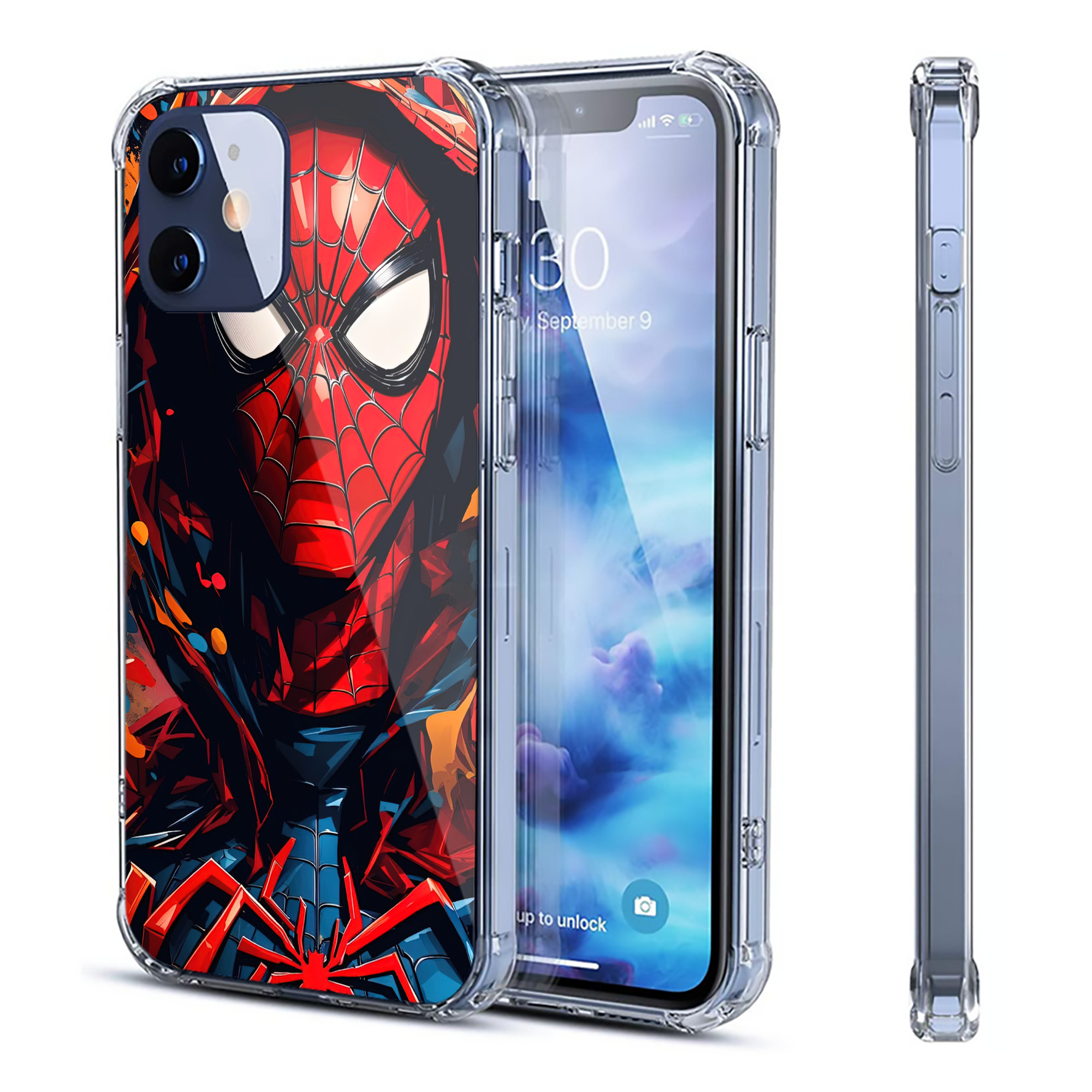 （画像用） Spider Man スパイダーマン 【iPhone 12シリーズ対応】透明スマホケース（クリアソフトケース）